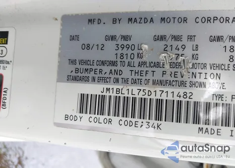 2013 Mazda Mazda3 I Touring из США, поврежденный, VIN JM1BL1L75D1711482
